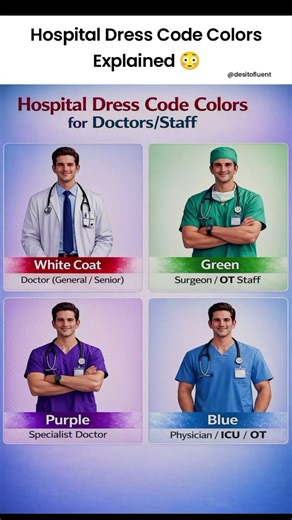Hospital Dress Code Colors Explained 🤯 | Do You Know? #shorts #generalknowledge #englishtips #viral
