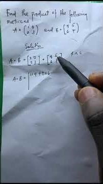 MATRIX MULTIPLICATION#maths#short