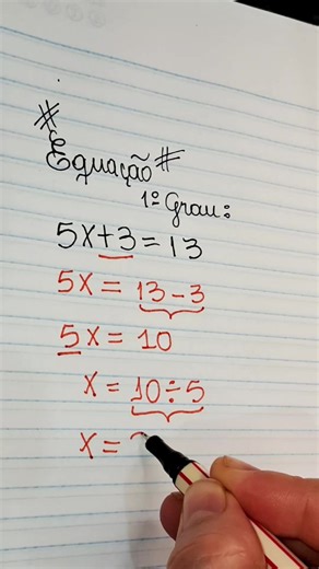 Equação do 1° grau #matematica #📚 #matematic #estudos #math