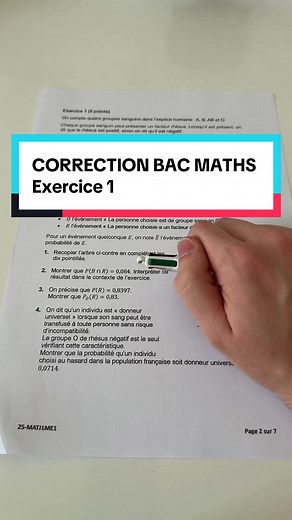 CORRECTION BAC DE MATHS 2025. Exercice 1. ⚠️0,577* pas 0,578 #correction #bac #bac2025 #spémaths #sujet #corrigé #enseignant #profdemaths #enseignement #ApprendreSurTikTok