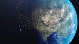 Asia view From Space - Planet Earth Seen From Space - 3D Realistic...