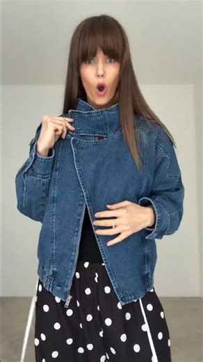 Polka Dot Track Pants, White Satin Blouse And A Denim Jacket - Layers That Actually Work #ootd