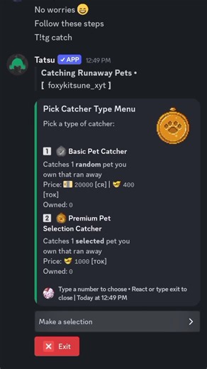 Tatsu lost pet recover tutorial |Discord Bot #discord #discordbot #discordgaming #shorts