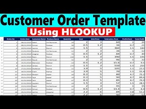 How to Create Customer Order Template in Excel by learning center