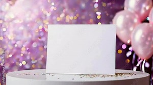 Card Mockup with Birthday Background, Customizable Template for Invitations & Greeting Cards, Event Invitations & Party Stationery, Birthday Card Mockup, Celebration Cards, Party Invitations
