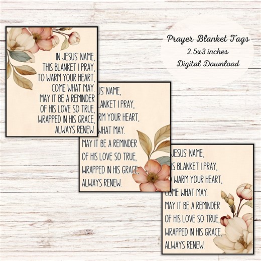 Prayer Blanket Poem Tag: Religious Gift (digital Download) - Etsy