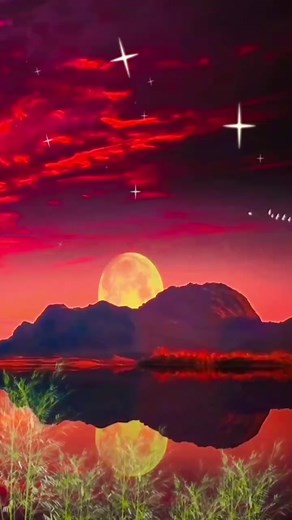 Vibrant Sunset Over Mountains: Animated Serenity Scenes
