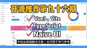 【开源推荐第九十六期】Vue3、TypeScript、NaiveUI 中后台模版