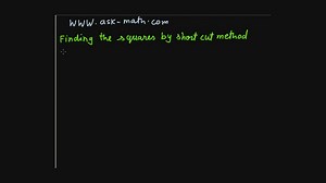 Squares by short cut method
