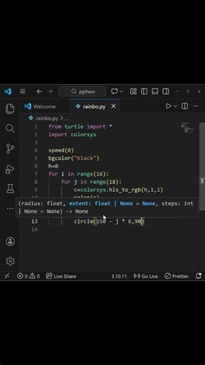 Beautiful Rainbow Mandala using Python Turtle