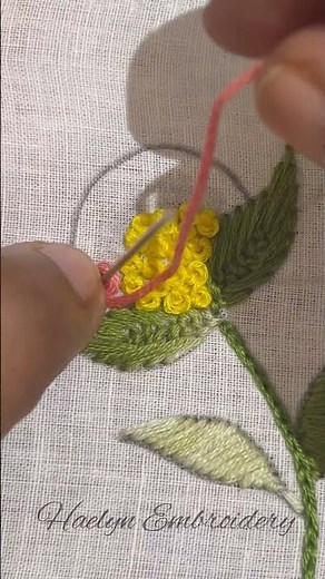 Beautiful Floral Embroidery Pattern 🌺✨ | Easy Hand Embroidery Design #shorts