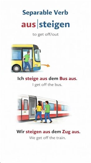 Separable Verb in German | aussteigen