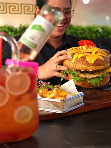 The Largest Burgers and now the Largest Cocktails in Trinidad, only at Olympus Sky Restaurant and Lounge, Atlantic Plaza, Point Lisas! #olympusskylounge #burger #restaurant #lounge #foodies #trinidadandtobago #lunch #trinifoodie #trini_tiktoks #fyp #foodlover #grill