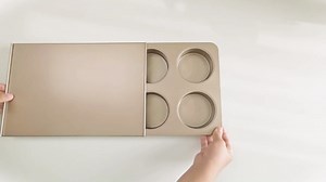 6 Cup Muffin Top Pan for Baking, Nonstick Hamburger Bun Pan, Straight Side English Muffin Cupcake Pans with Lid, Jumbo Muffins Pans for Baking Egg Sandwich Quiche Pancake, Gold (Round Shape)