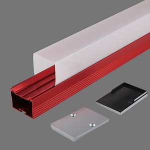 [Hot Item] 40mm X 70mm Hanging or Surface Mounted LED Aluminum Profile with Square Cover, Metal End Cap and Spring Clips for LED Strip Lighting Application