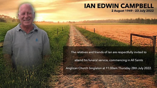 In Loving Memory Of Ian Edwin Campbell | Partridge Bros. Singleton