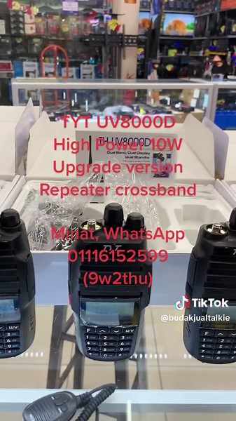 Upgrade version TYT UV8000D 10W Dualband cross band repeater Walkie Talkie #tiktokmalaysia🇲🇾 #tiktokbusiness #walkietalkie #twowayradio #tyt #amatuer #radioamateur #tiktokmalaysia