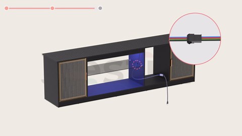 Bestier LED TV Stand for TVs up to 75", Modern Entertainment Center with Storage Cabinet, Large TV Console for Living Room, Grey