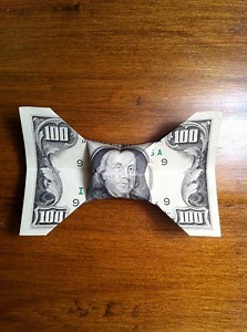 How to fold a dollar bill into a bow tie