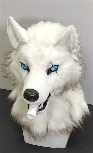 Realistic Wolf Fursuit Head With Movable Jaw | Handmade Furry Cosplay Mask | Halloween Wolf Costume Headpiece - Etsy UK