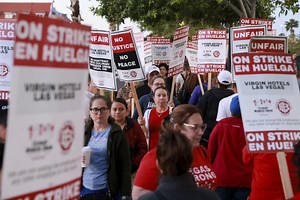 Hotel workers in Las Vegas strike for better pay