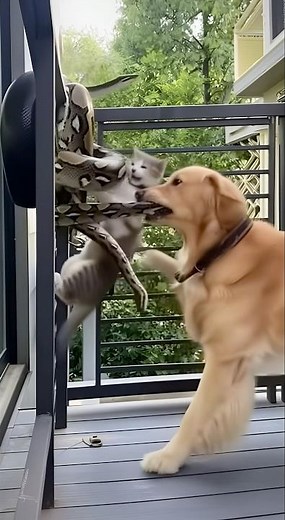 Hero Dog vs Python! Cat’s Balcony Rescue Gone Wild!