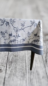 Floral French Country Tablecloth: Blue Cotton Vintage Decor - Etsy