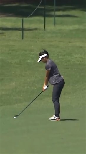 One of the most absurd breaks you'll see on a golf course 🤯In 2024, Jasmine Koo bounced her approach OFF THE LOGO PLATFORM floating at the Chevron Championship🎥 @LPGA | @Chevron_Golf
