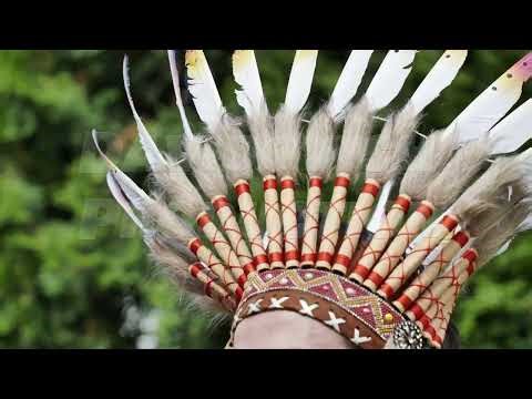 Colorful feathered headdress celebrating native american traditions during latin american festival