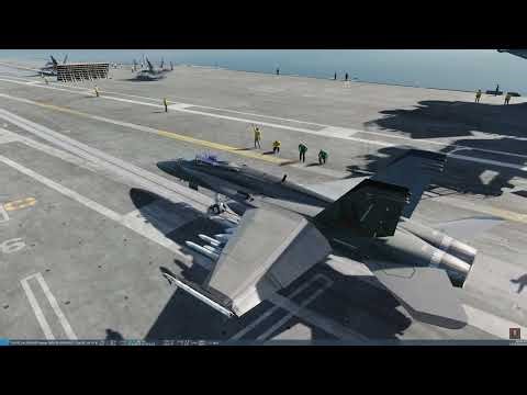 DCS | F-18C Hornets hooking up and starting to launch