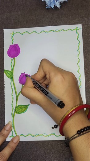 Beautiful Border design🌷✨️#shorts #art #borderart #artlover