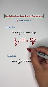 33K views · 130 reactions | Math Review: Fraction Percentage #math | Prof Math Wizard | Facebook