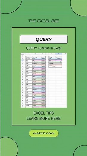 How to use the QUERY Function in Excel #exceltips