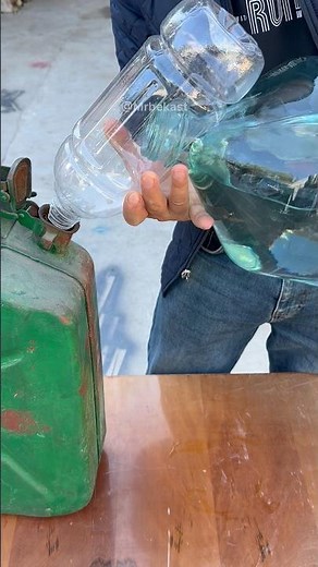 Instructions for Using a Plastic Bottle Funnel to Transfer Water.