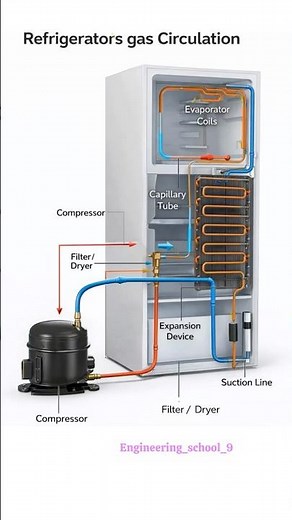 Refrigerator Gas cycle 🔁 |Refrigerators Gas circulation | How to gas system work in refrigerator