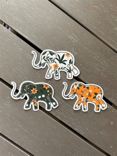 Floral Elephant Vinyl Sticker | Waterproof Decal - Etsy