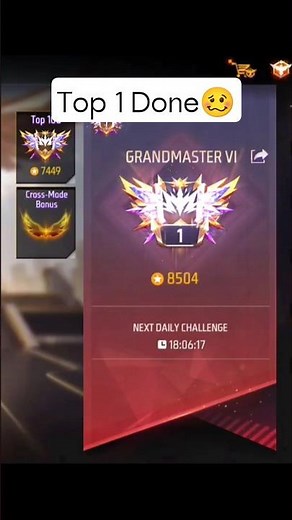 Grandmaster Top 1 Done 🥵 || Bangladesh Top 1 #shortsfeed #freefire