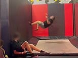 Horrific moment man snaps his leg in half jumping on trampoline