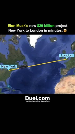 explaining on Instagram: "🌍 Imagine Traveling from New York to London in Just 54 Minutes! 🚄✨Elon Musk is once again pushing the limits of imagination with his $20 billion Hyperloop undersea tunnel—a futuristic marvel that could make the Atlantic feel like a quick morning commute. . . Picture this: sleek pods gliding at mind-blowing speeds inside near-vacuum tubes, powered by magnetic levitation, slicing through oceans faster than any plane could dream of. ✈️💨This isn’t just travel—it’s a revo
