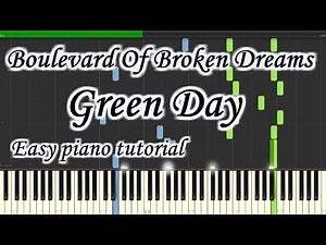 Boulevard Of Broken Dreams - Green Day - Very easy and simple piano tutorial synthesia planetcover