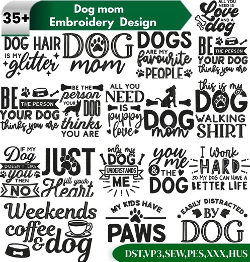 Dog Mom Embroidery Design, Pet Lover, Cute Dog, Minimal Paw, Pet Parents, Cute Pet Mom, Machine Embroidery Design - Etsy