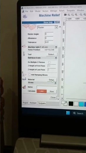 creating 3d toolpath in artcam #woodworking #cnc #wood