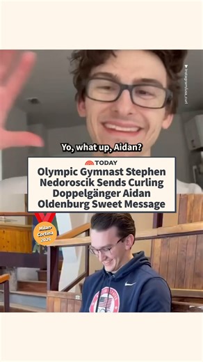 Many Winter Olympics viewers are seeing a familiar(ish) face on the curling court– U.S. Olympic curler Aidan Oldenburg is being called a doppelgänger of Olympic gymnast Stephen Nedoroscik, who medaled in the 2024 Paris Summer Olympics. Nedoroscik sent a sweet message to Oldenburg wishing him luck in the Milan Cortina Games. Oldenburg replied saying that he hoped the two could meet in person one day, and revealed he did gymnastics as a child. We hope to see their reunion soon! 📹 : @usa_curl | To