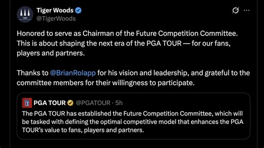 Tiger Woods to lead group that could reshape the PGA Tour's competitive model