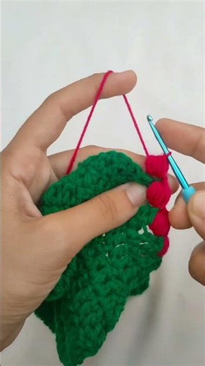Easy Crochet Bobble Border Tutorial ❤️ | Cute Crochet Edging for Beginners #Shorts