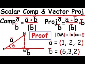 How to Find and Prove the Scalar Component and Vector Projection of a Vector on another Vector