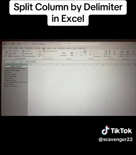 ‏Split Column by Delimiter in Excel #Excel