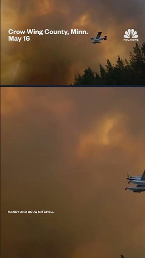 Video shows a forest fire raging as firefighting planes battle the blaze