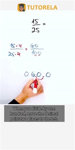 Simplifying 15/25: Convert to 0.6! #Math #DecimalFractions-Basic