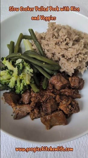 Slow Cooker Pulled Pork with Rice and Veggies full video on ‪@GoogiesKitchen‬. Please subscribe. x
